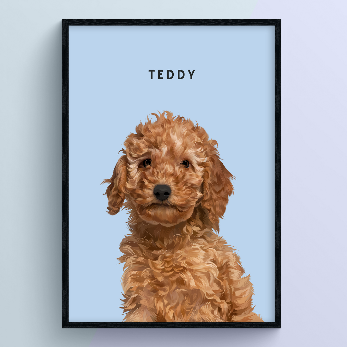 Modern Hand-Drawn Pet Portrait