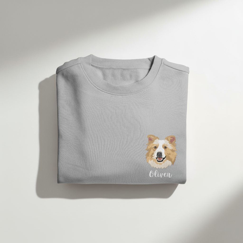 Colored Pet Embroidered Sweatshirt