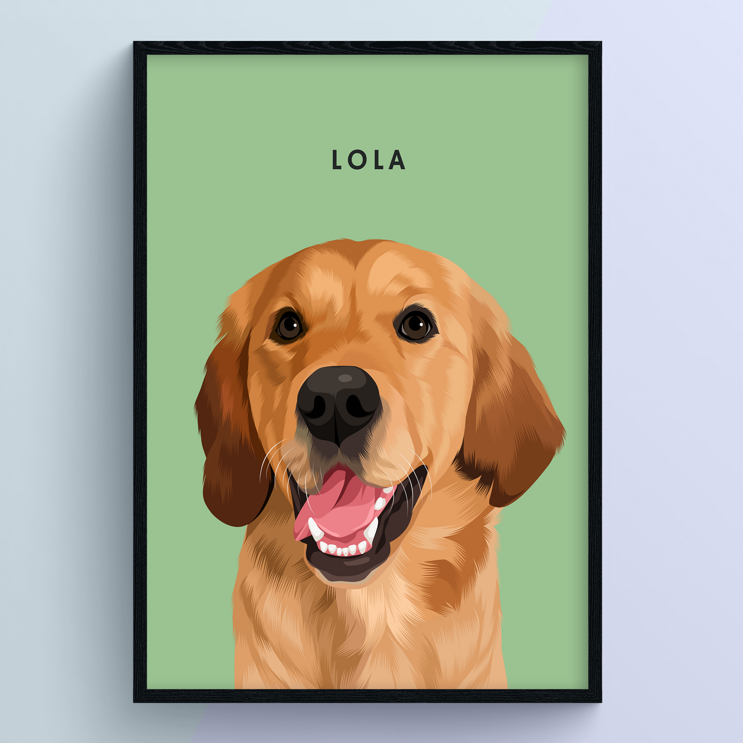 Modern Hand-Drawn Pet Portrait