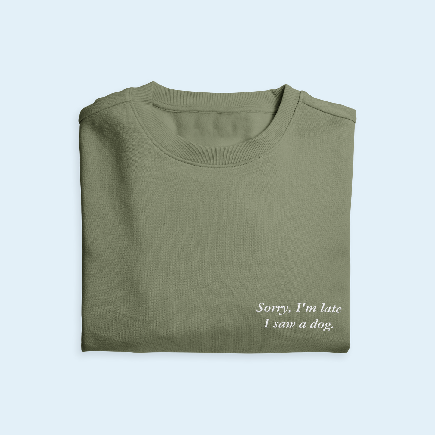 'Sorry, I'm Late I Saw A Dog' Embroidered Sweatshirt