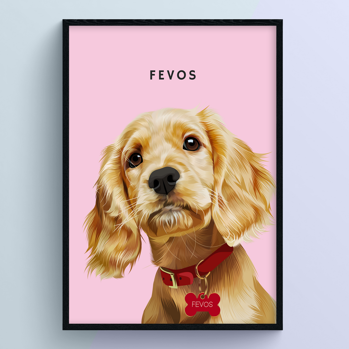 Modern Hand-Drawn Pet Portrait