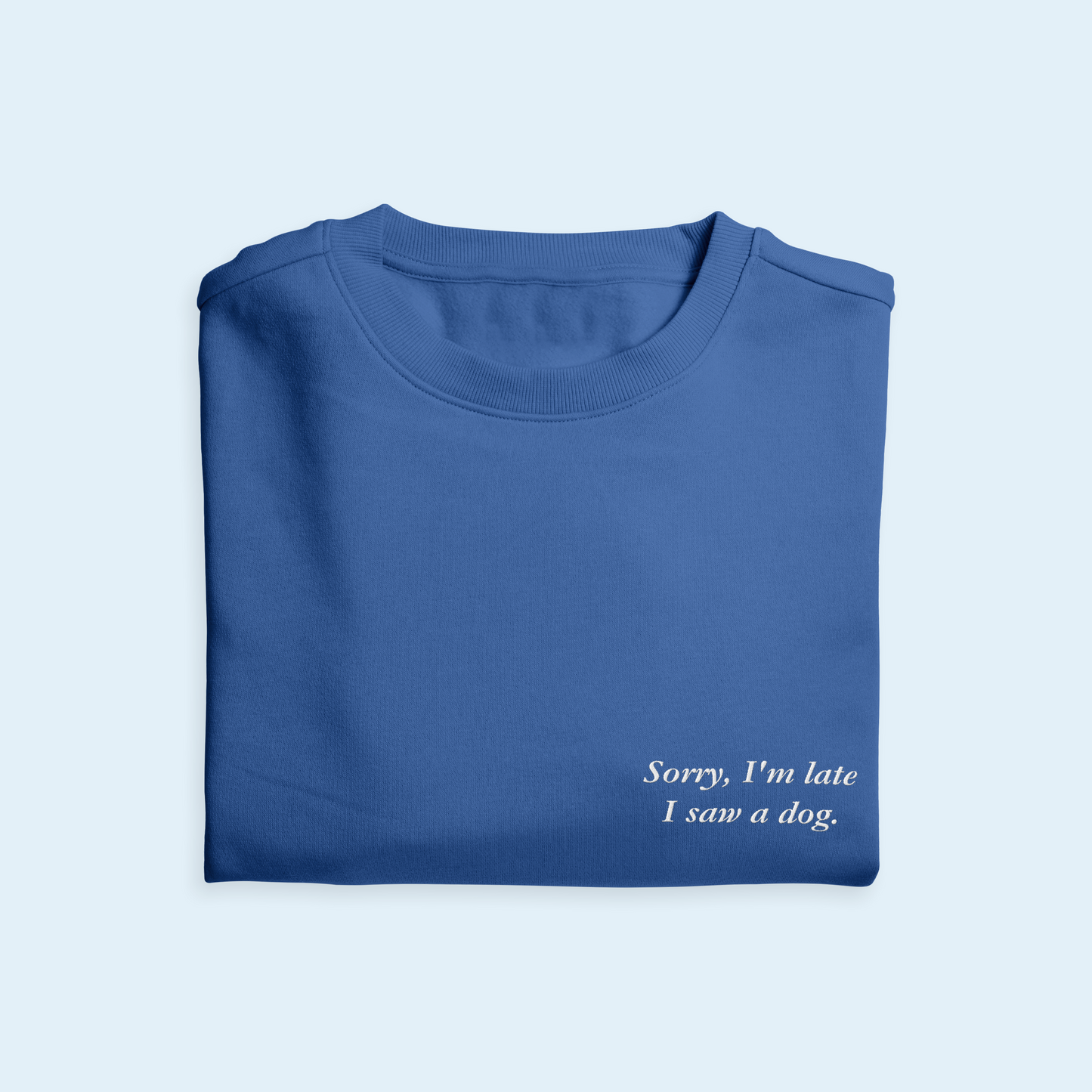 'Sorry, I'm Late I Saw A Dog' Embroidered Sweatshirt