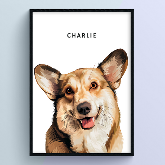 Modern Hand-Drawn Pet Portrait