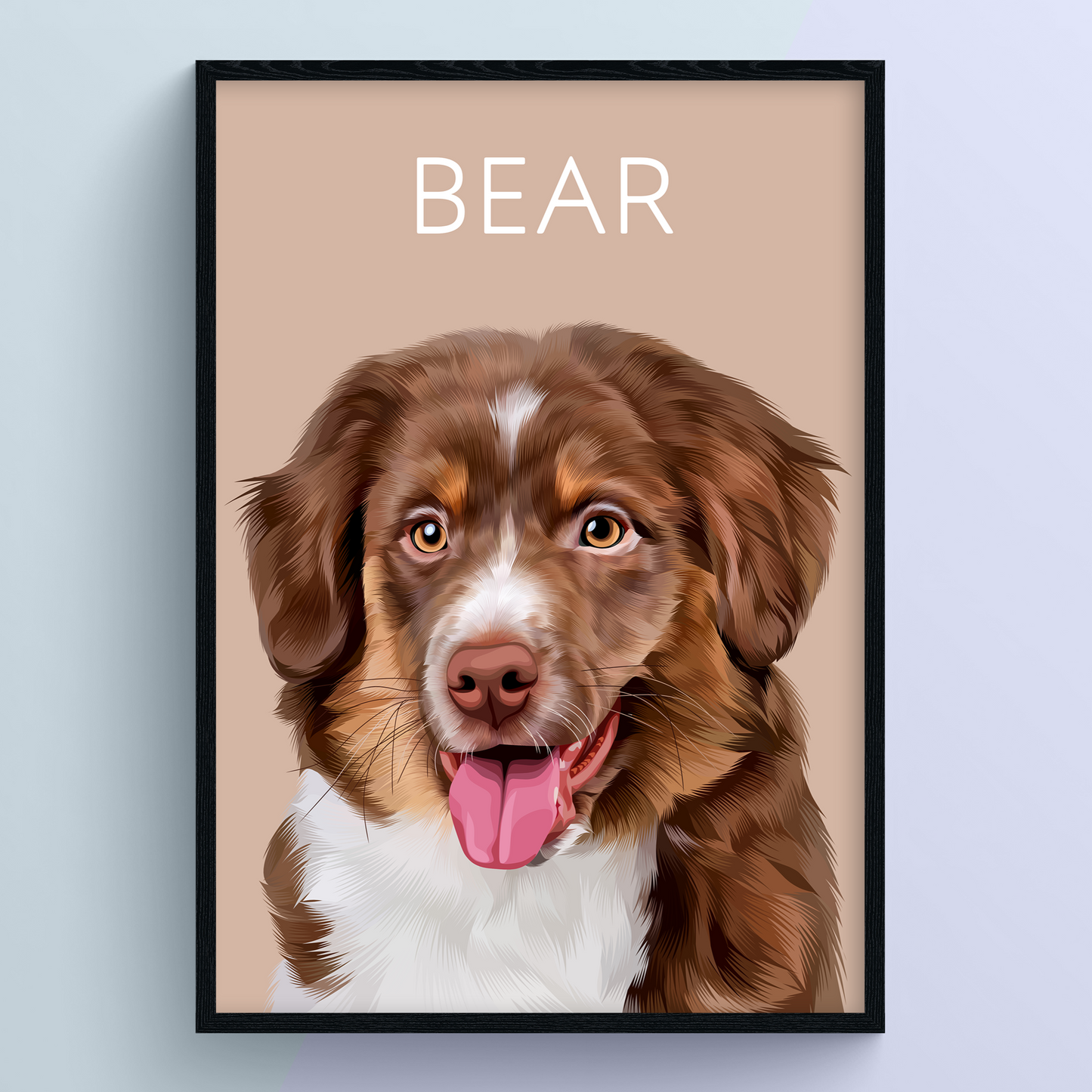 Hand-Drawn Pet Portrait - Full Background