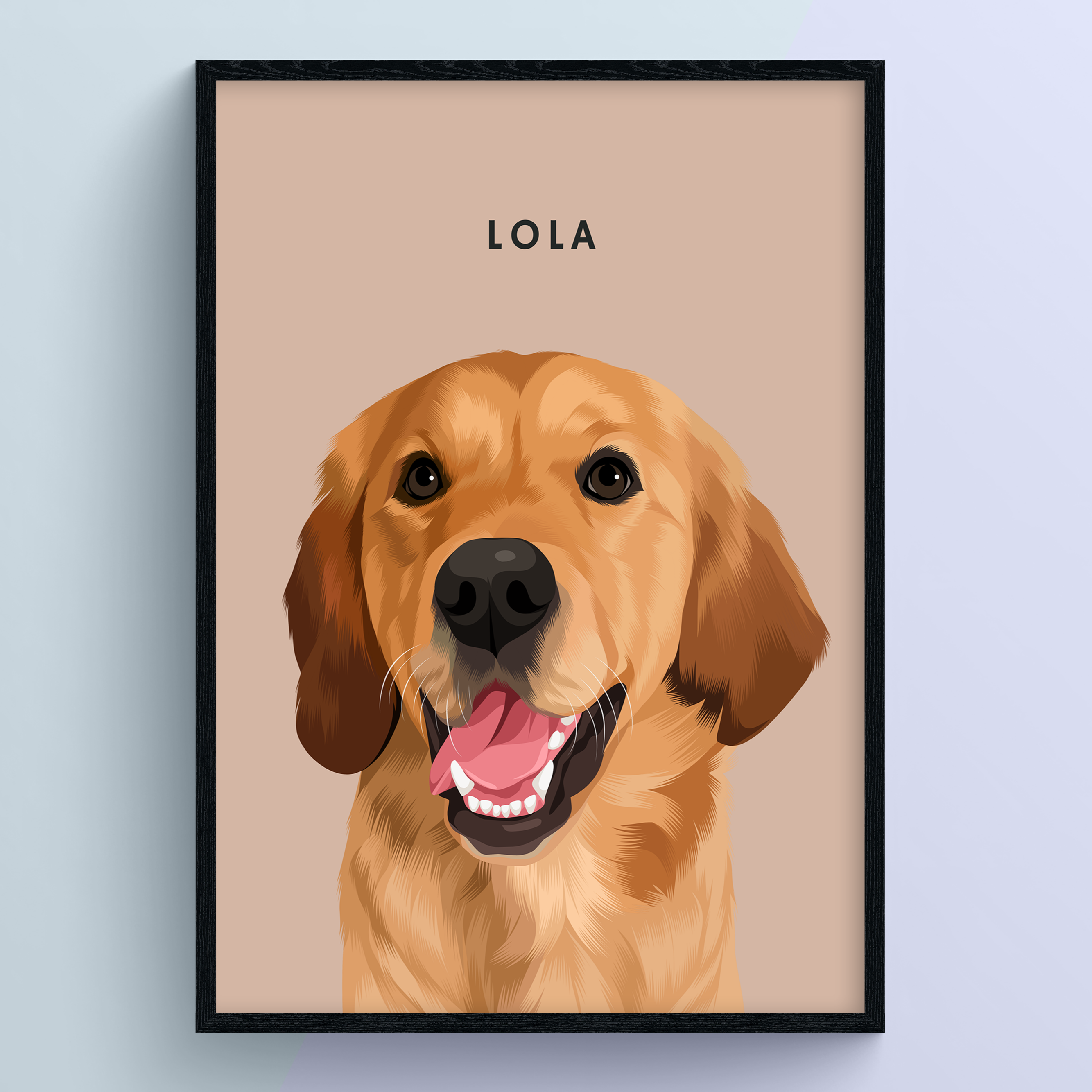 Modern Hand-Drawn Pet Portrait