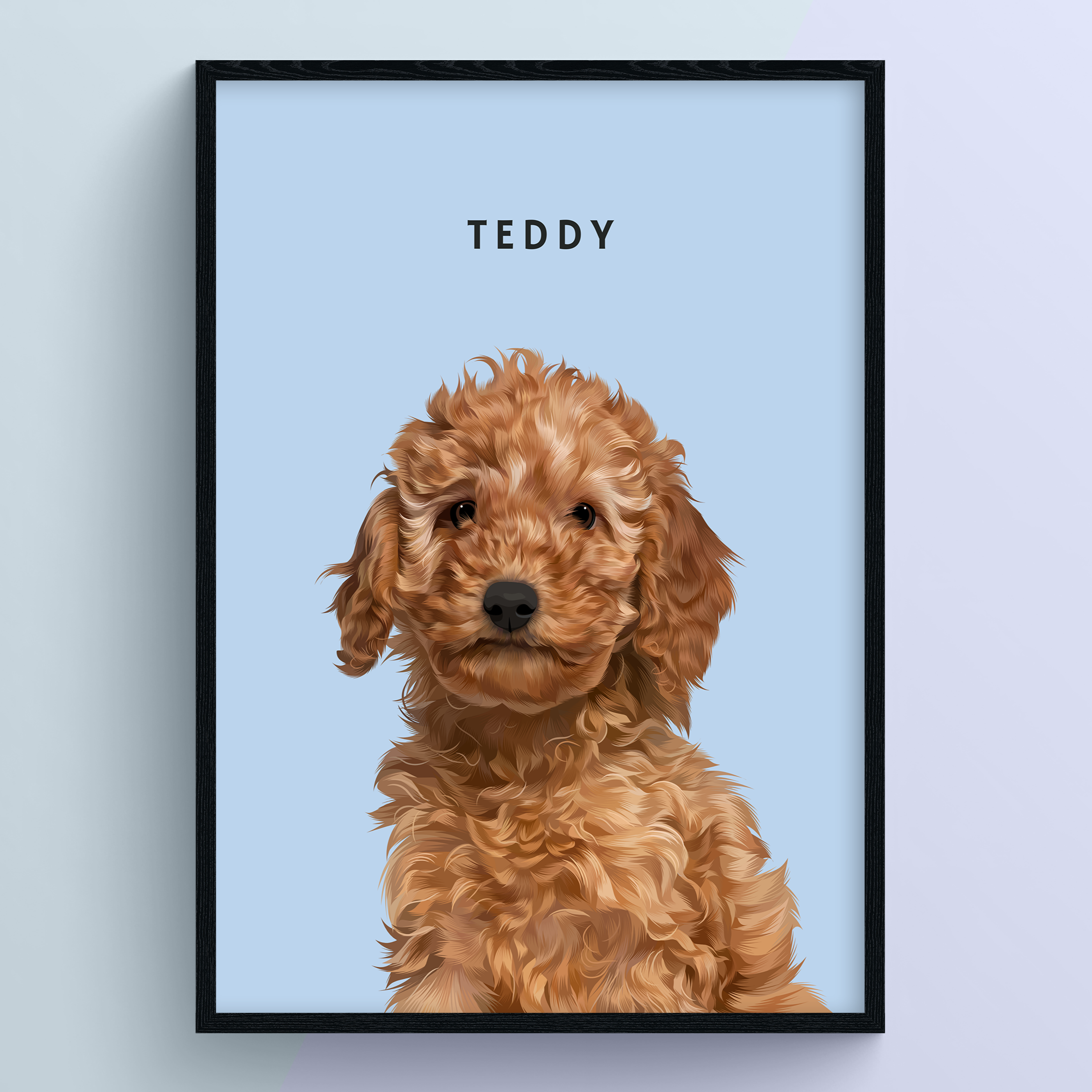 Modern Hand-Drawn Pet Portrait