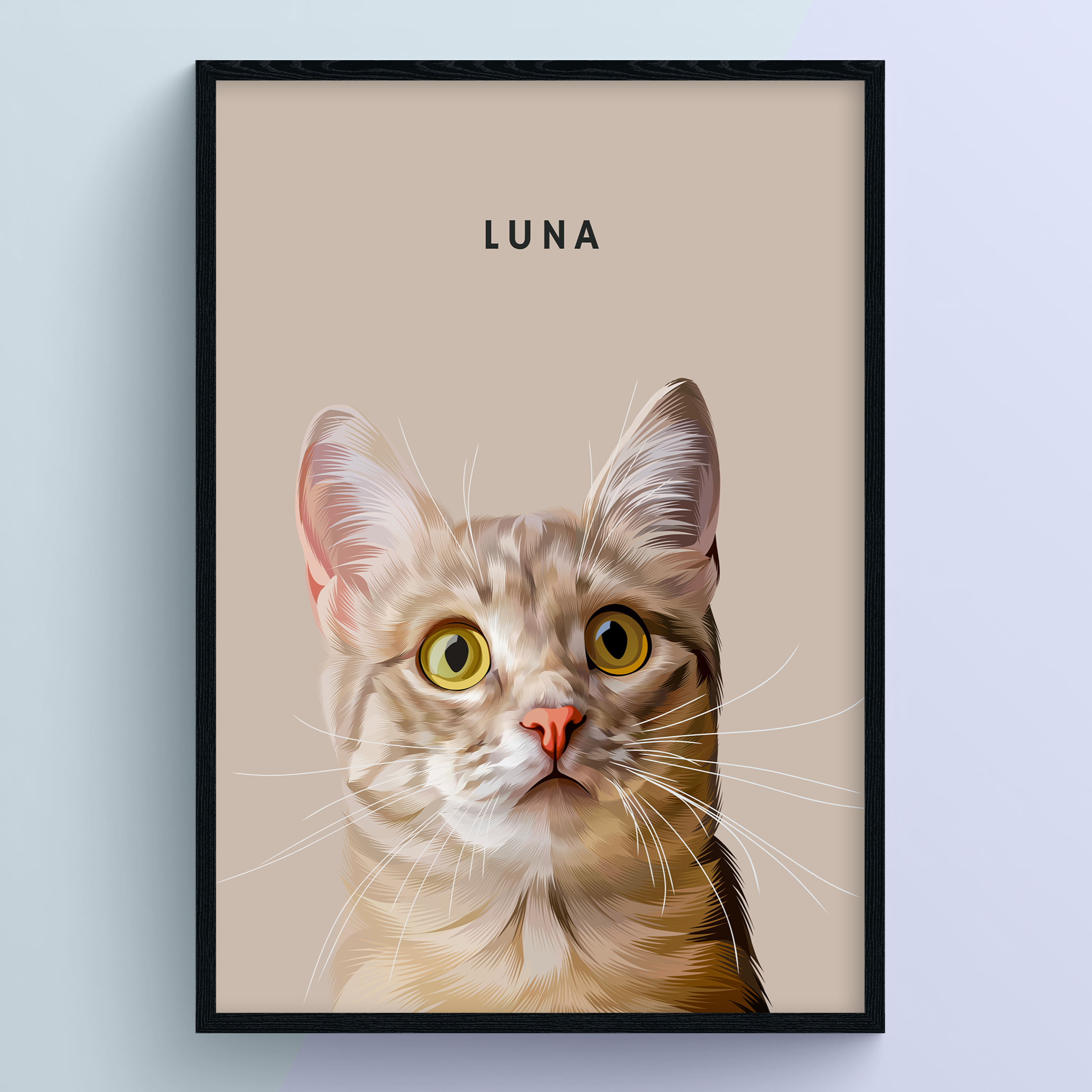 Modern Hand-Drawn Pet Portrait