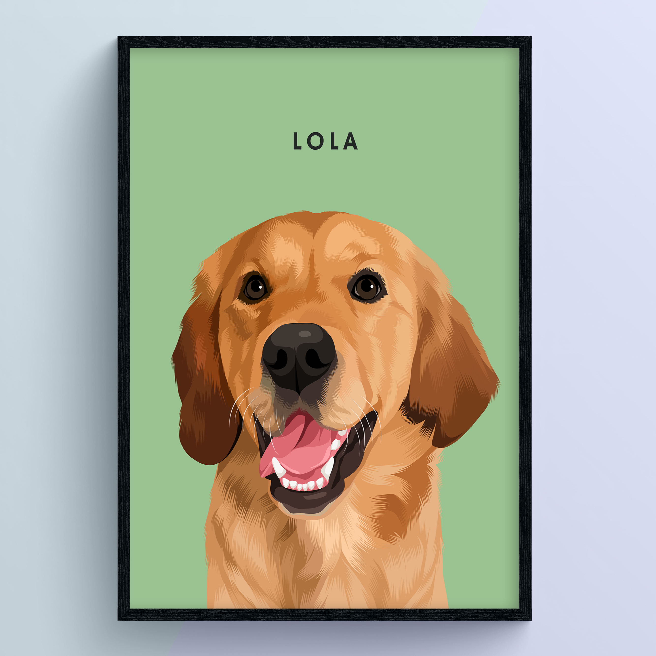 Modern Hand-Drawn Pet Portrait