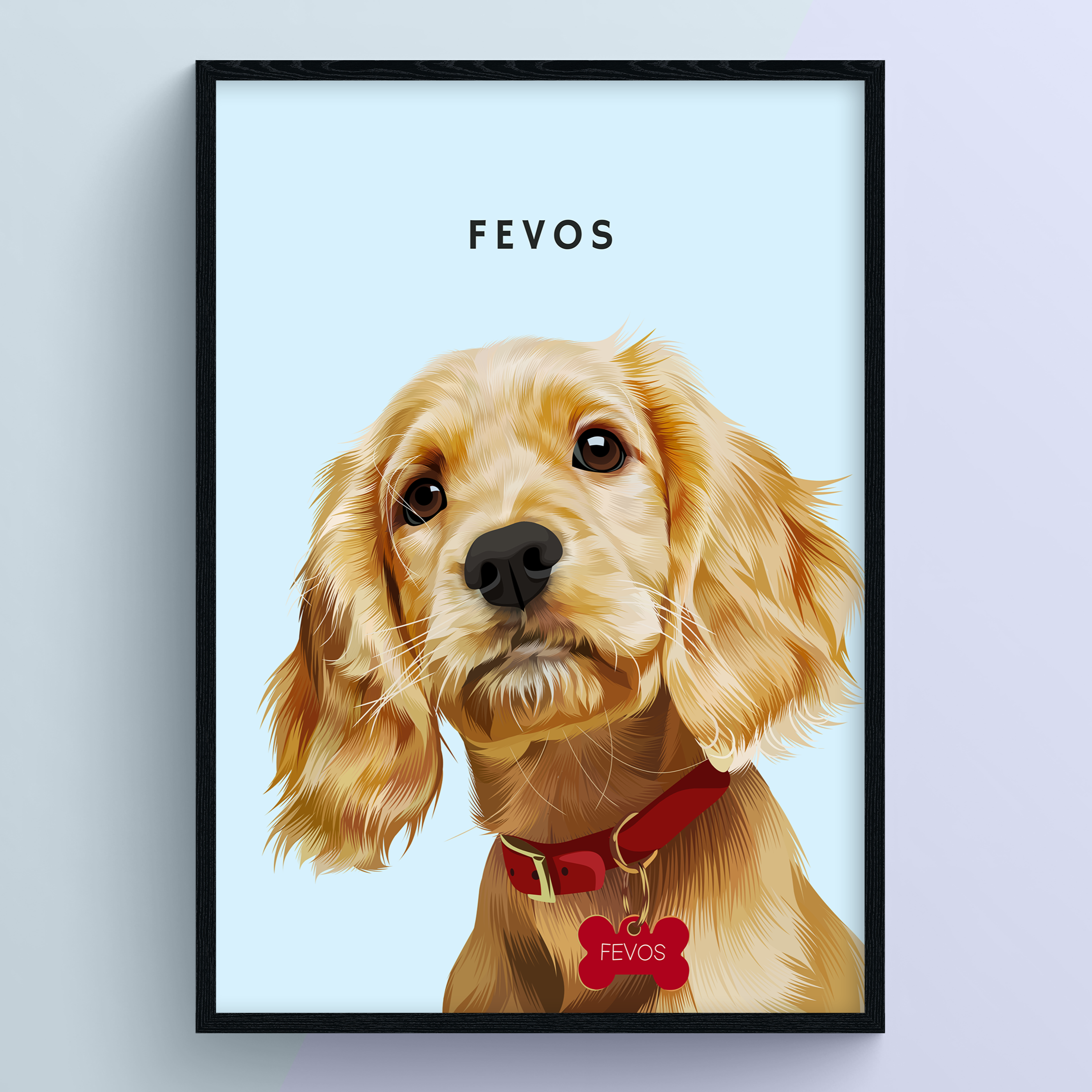 Modern Hand-Drawn Pet Portrait