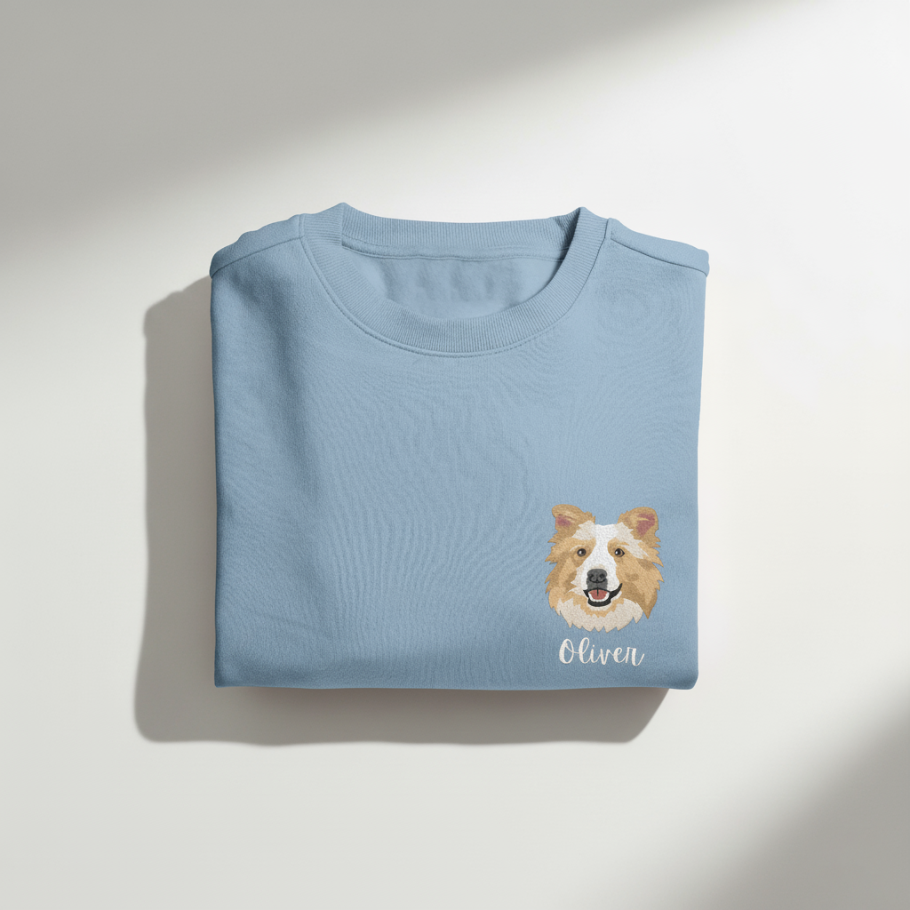 Colored Pet Embroidered Sweatshirt