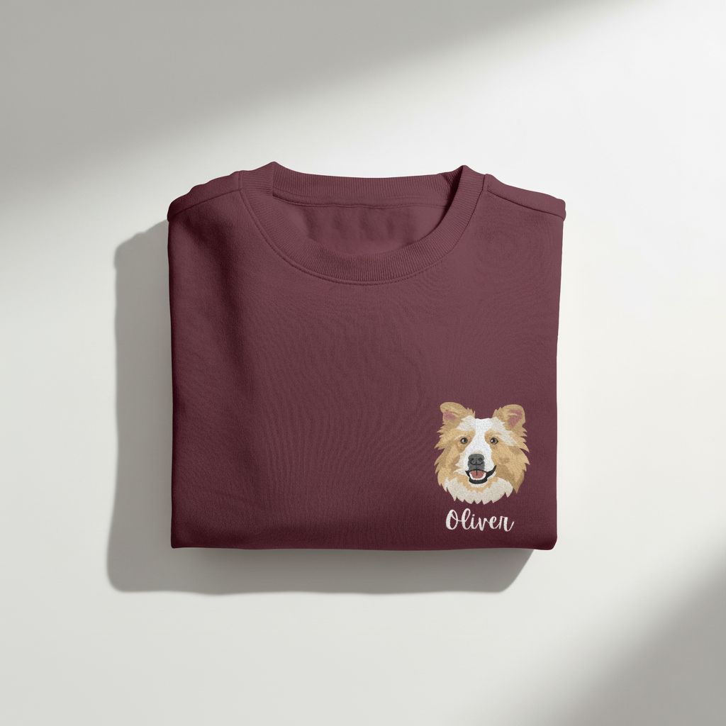 Pet Portrait Embroidered Sweatshirt