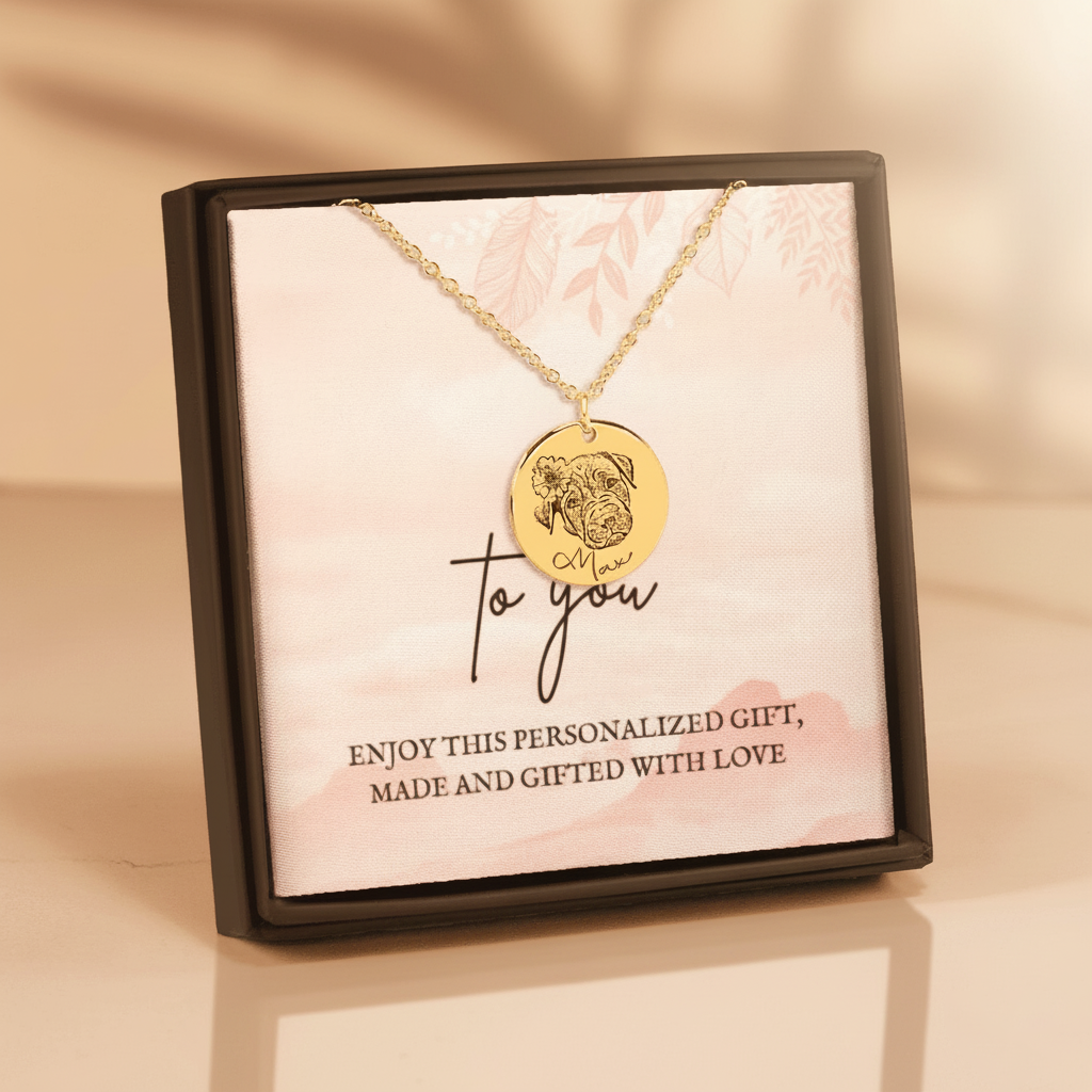 Engraved Pet Portrait Necklace