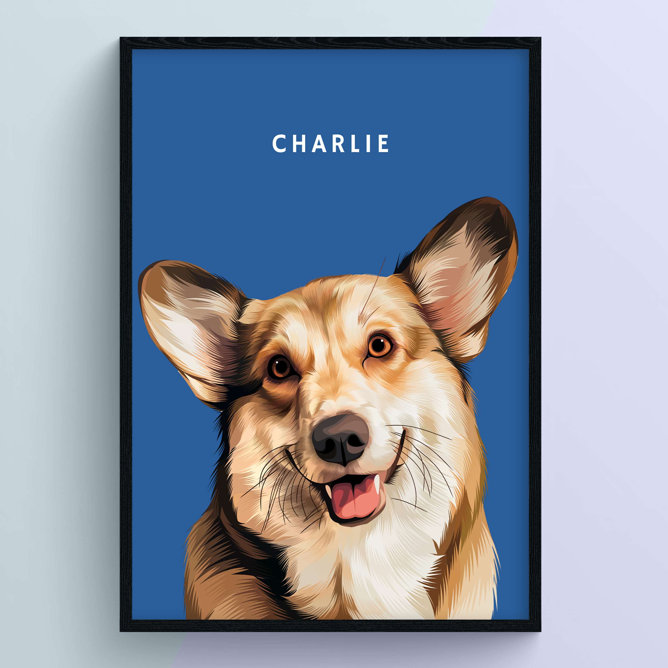 Modern Hand-Drawn Pet Portrait