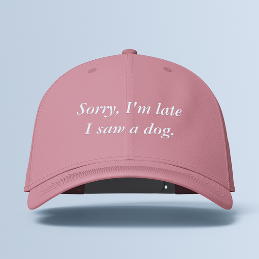 'Sorry, I'm Late I Saw A Dog' Cap