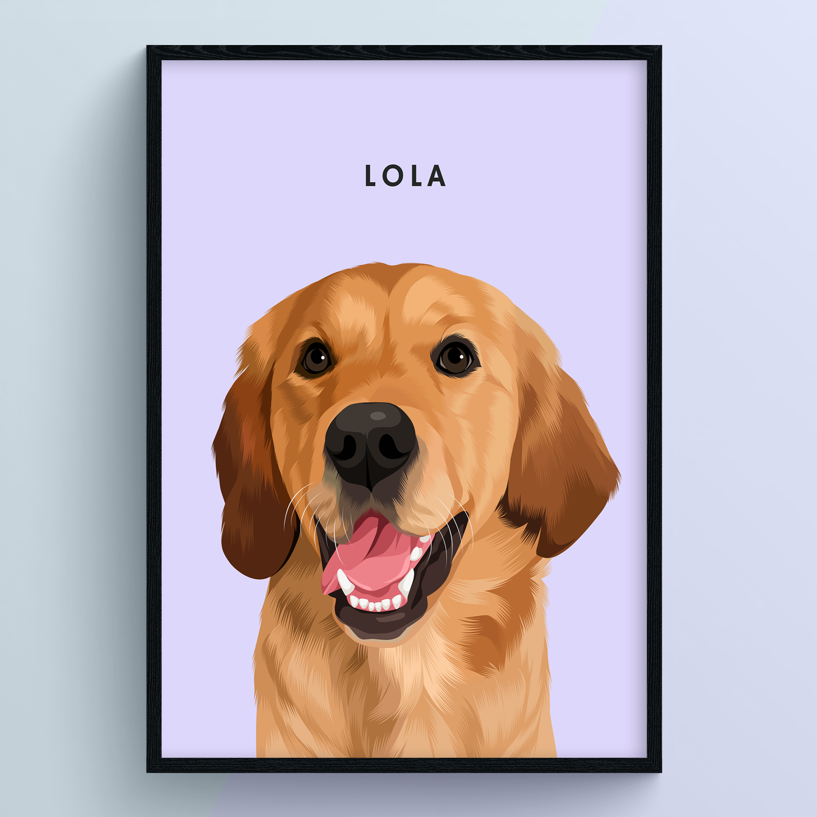 Modern Hand-Drawn Pet Portrait