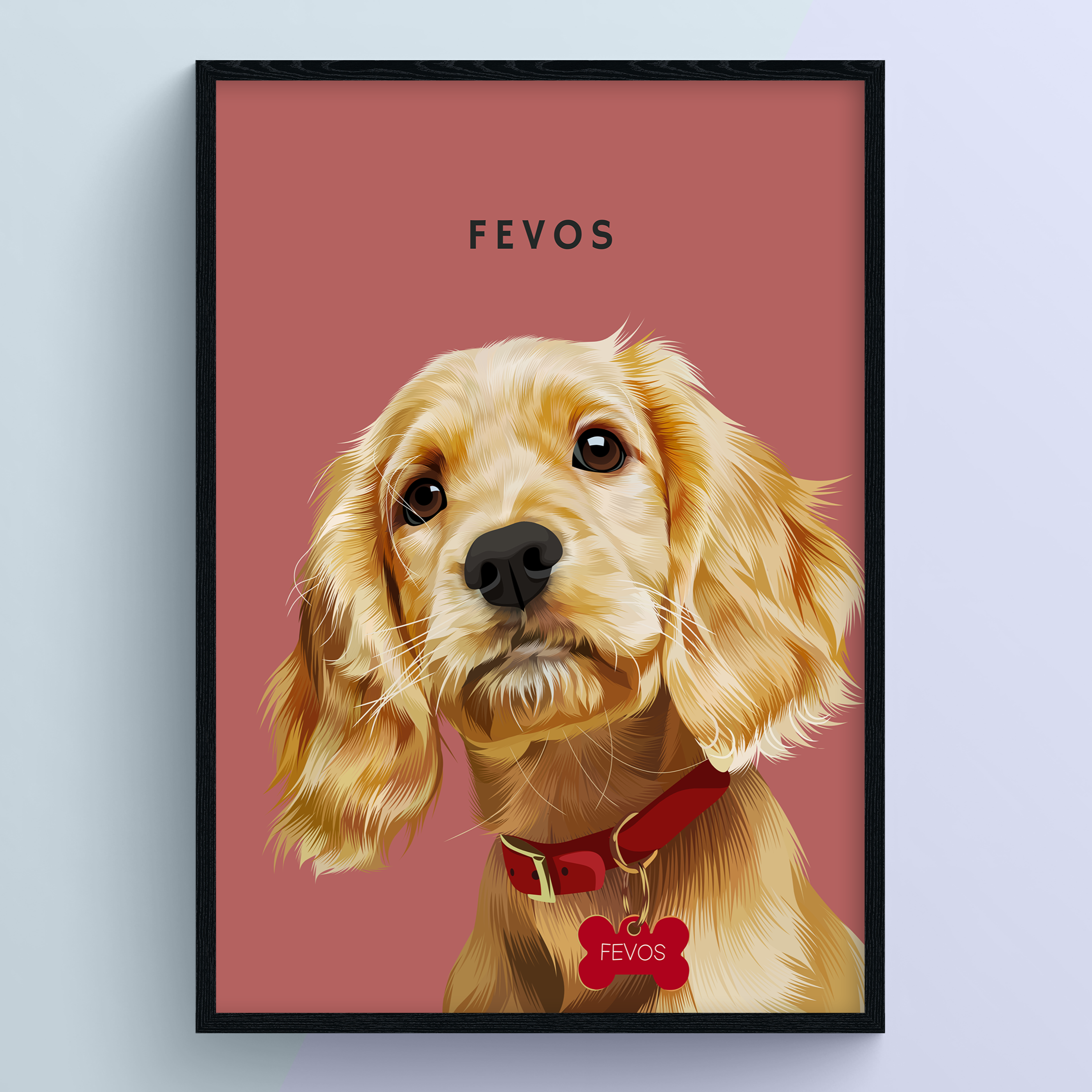 Modern Hand-Drawn Pet Portrait