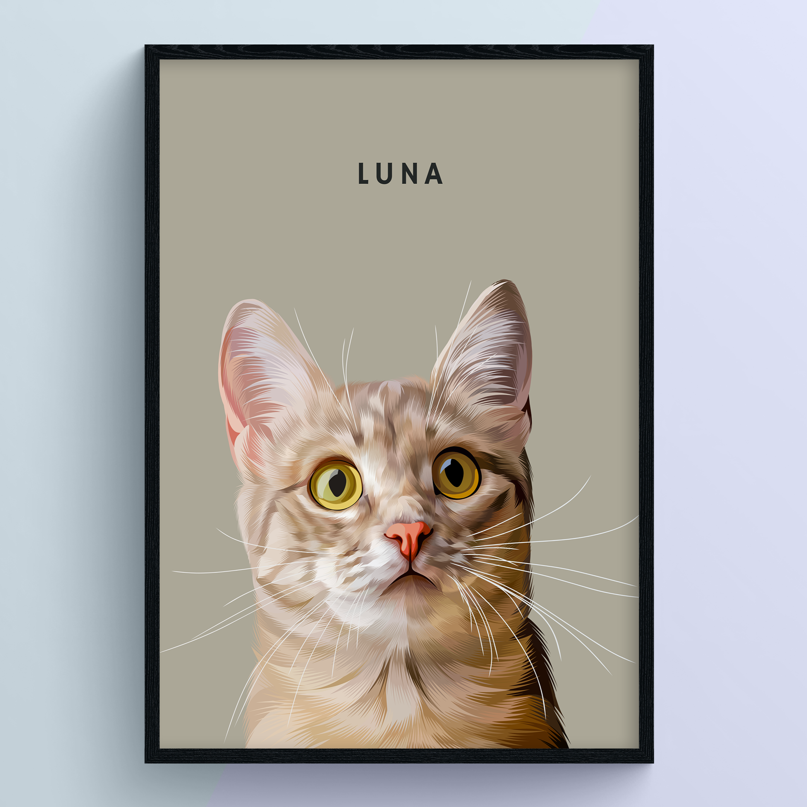 Modern Hand-Drawn Pet Portrait