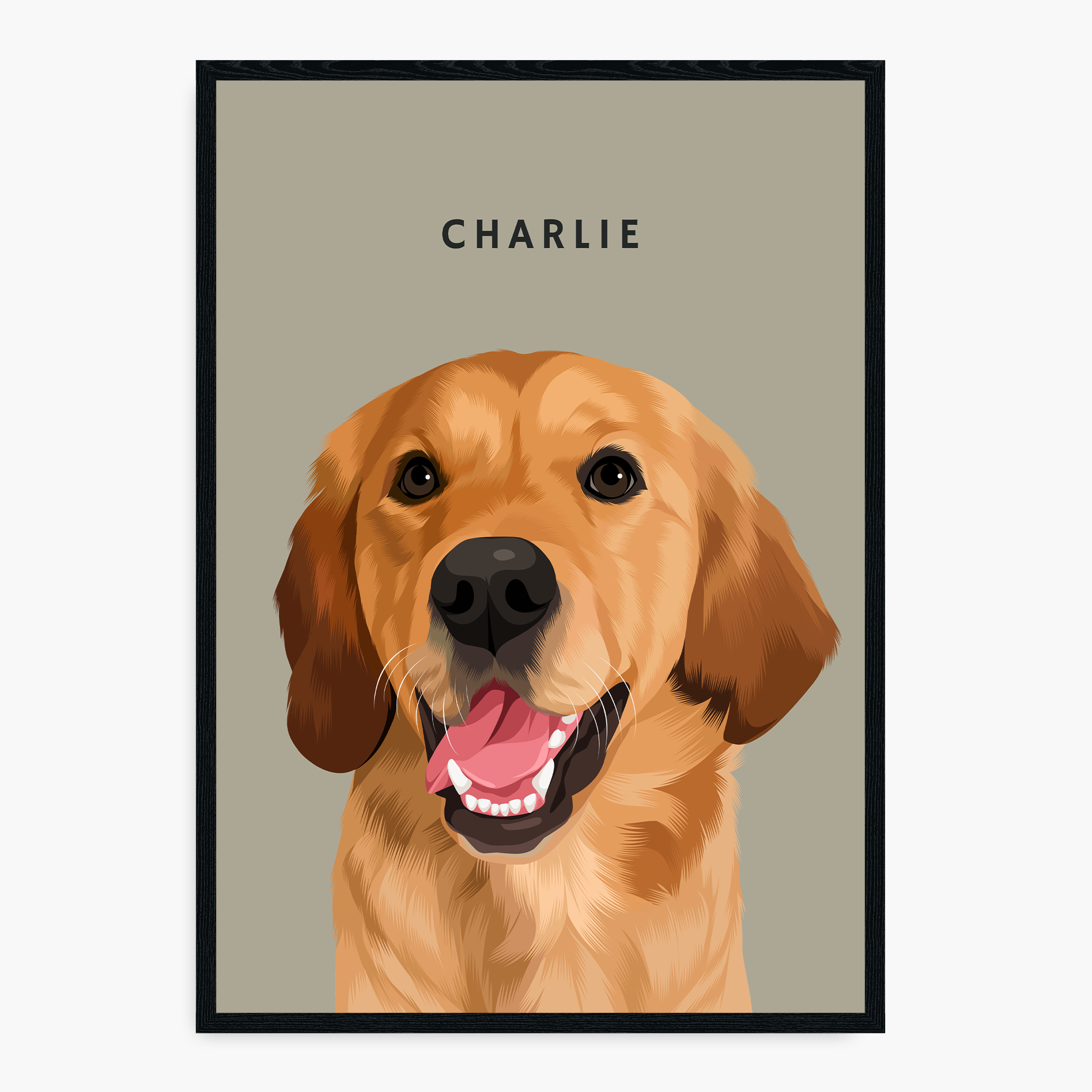 Modern Hand-Drawn Pet Portrait