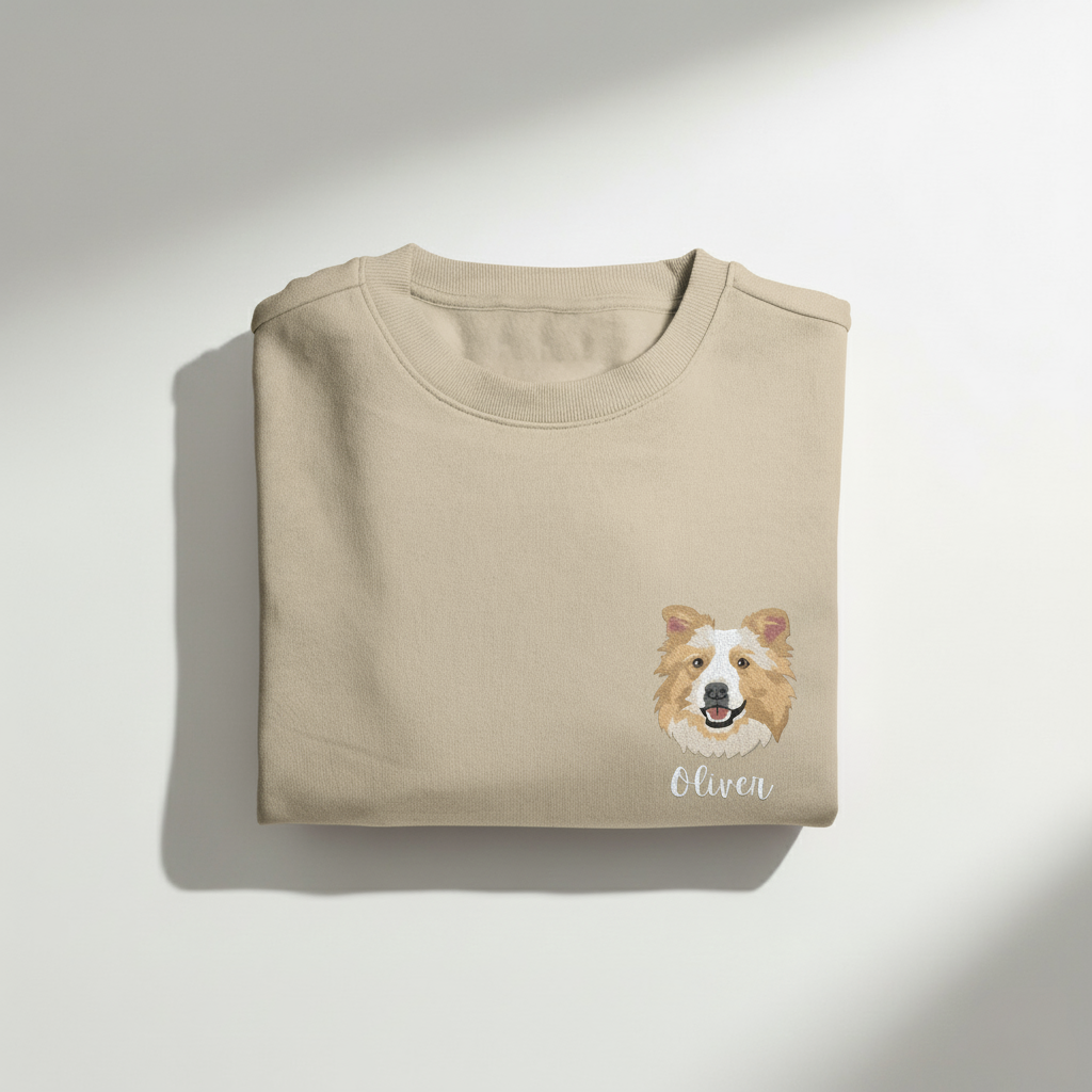 Colored Pet Embroidered Sweatshirt