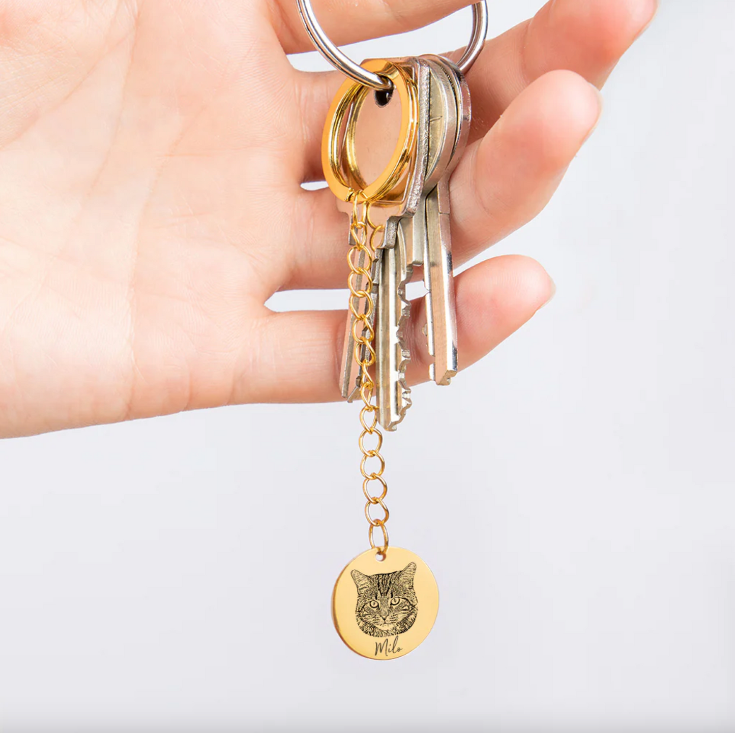 Cat Portrait Keychain