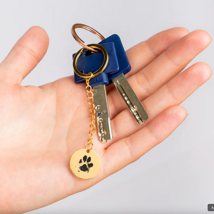 Paw Print & Name Keychain