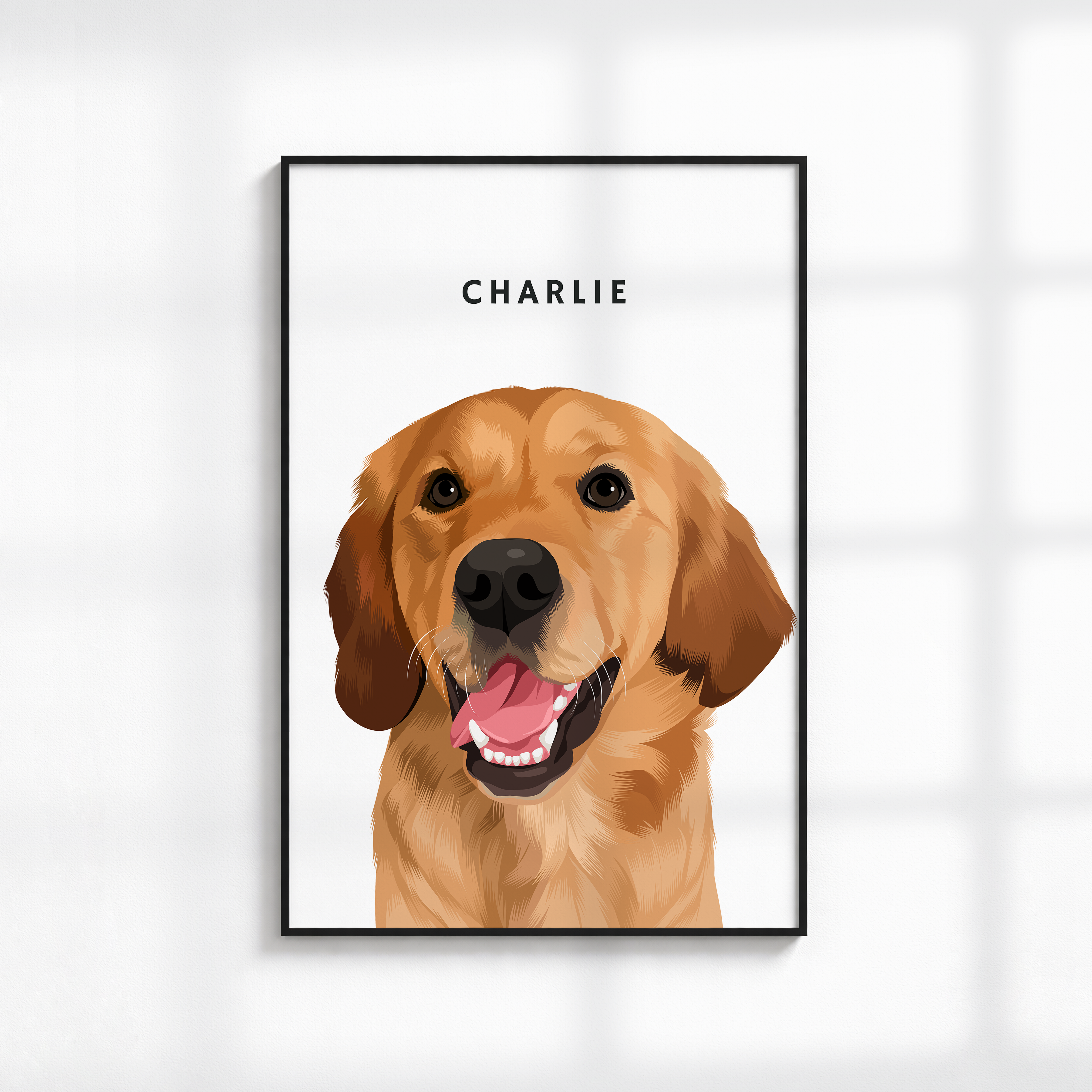 Modern Hand-Drawn Pet Portrait