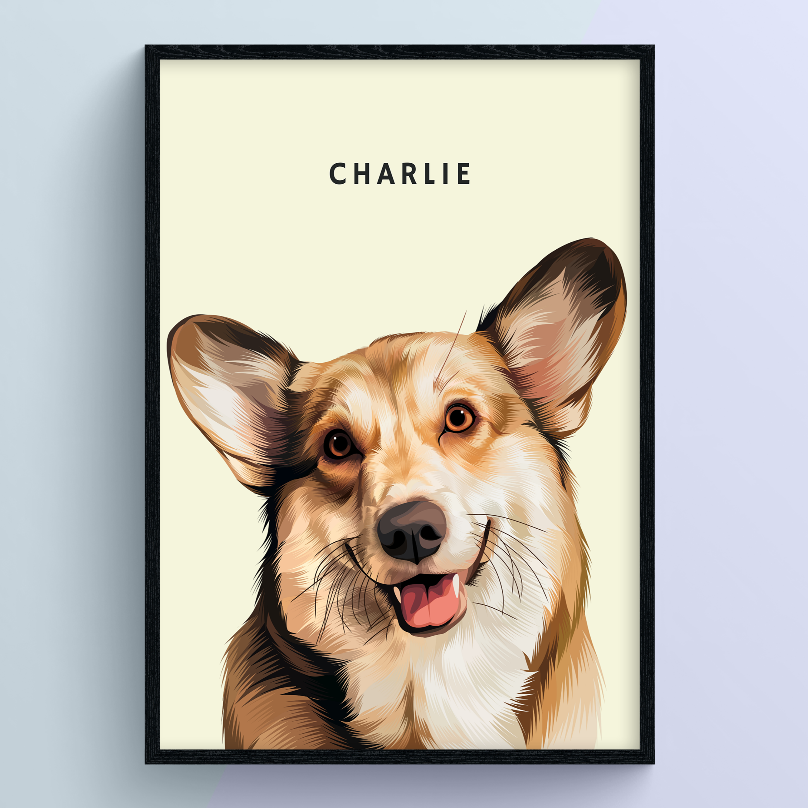 Modern Hand-Drawn Pet Portrait