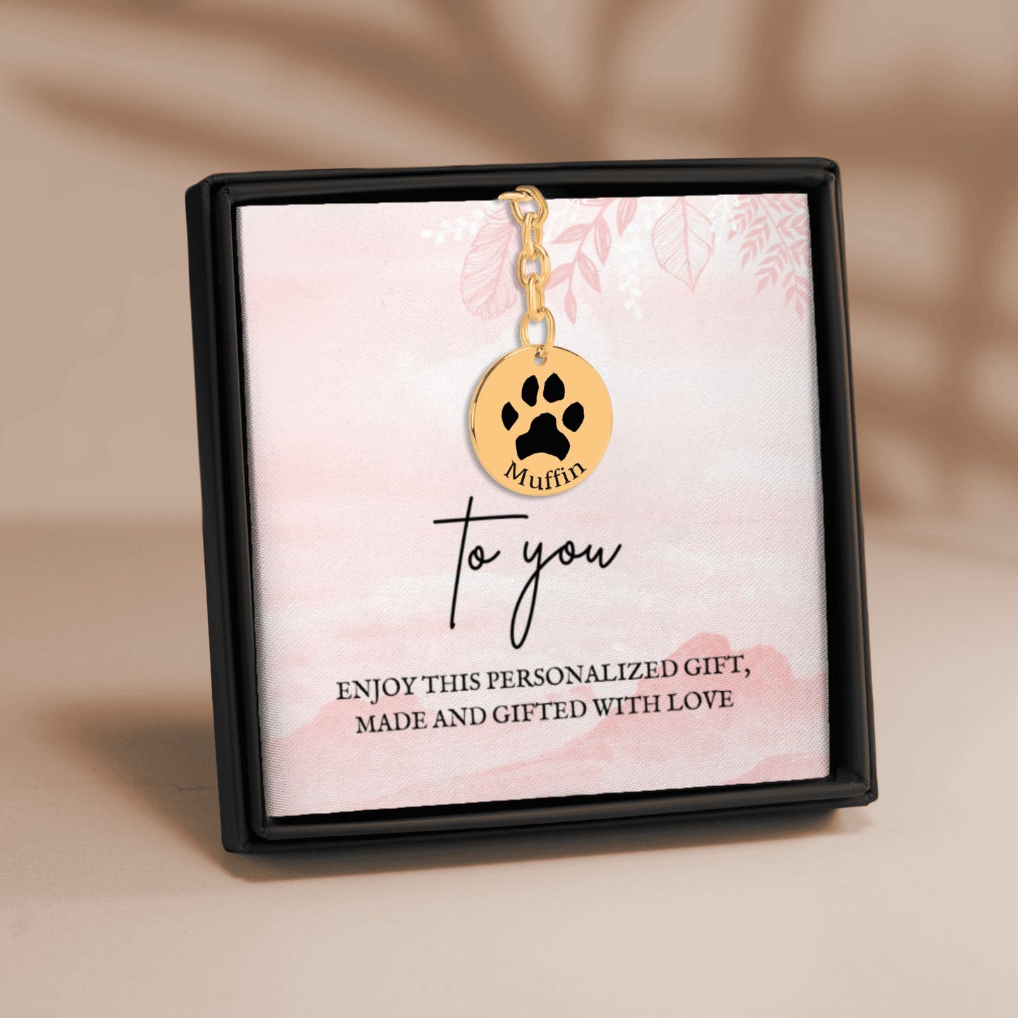 Paw Print & Name Keychain