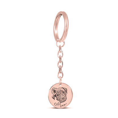 Dog Portrait Keychain