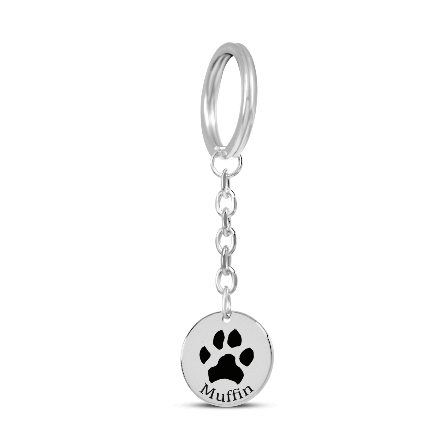 Paw Print & Name Keychain